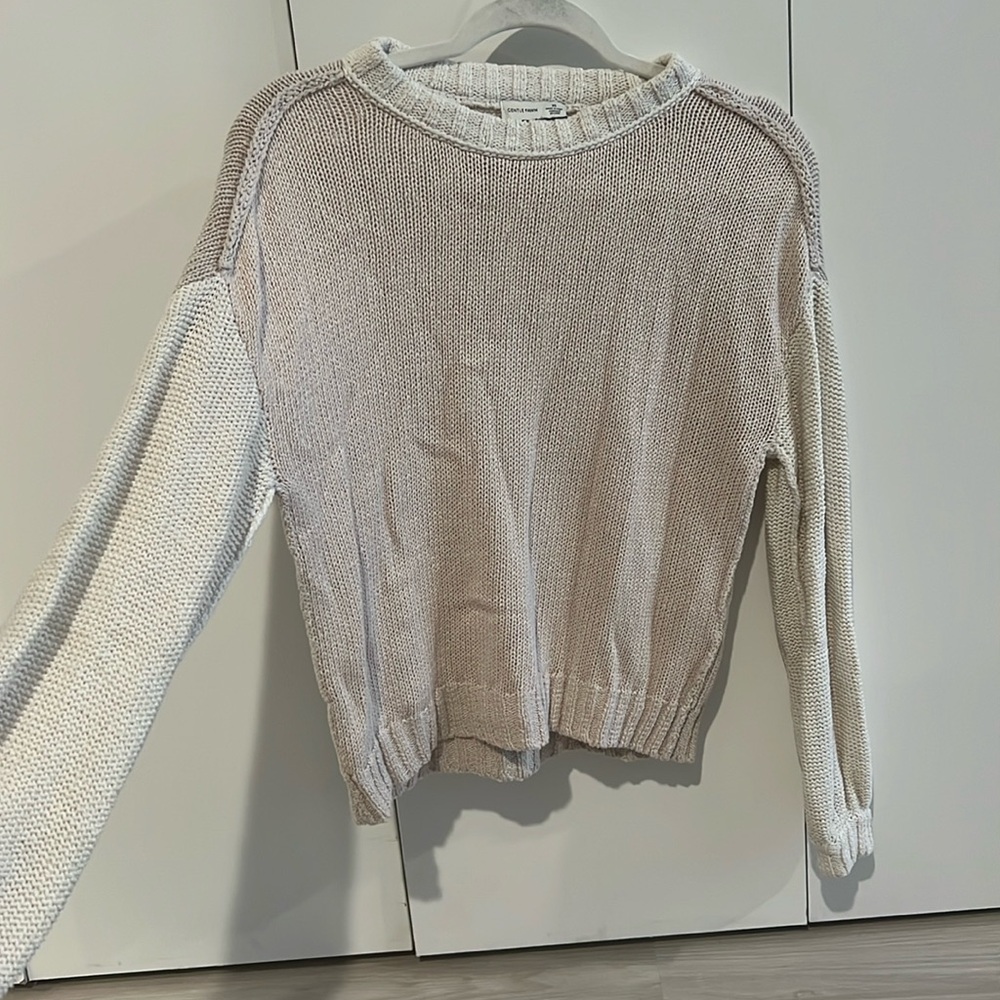 Gentle Fawn, two-tone beige sweater. Good condition